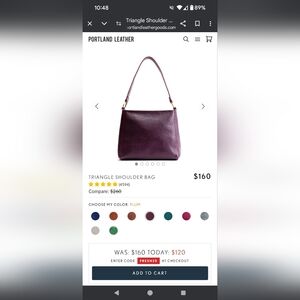 Portland Leather Triangle Shoulder Bag in Plum